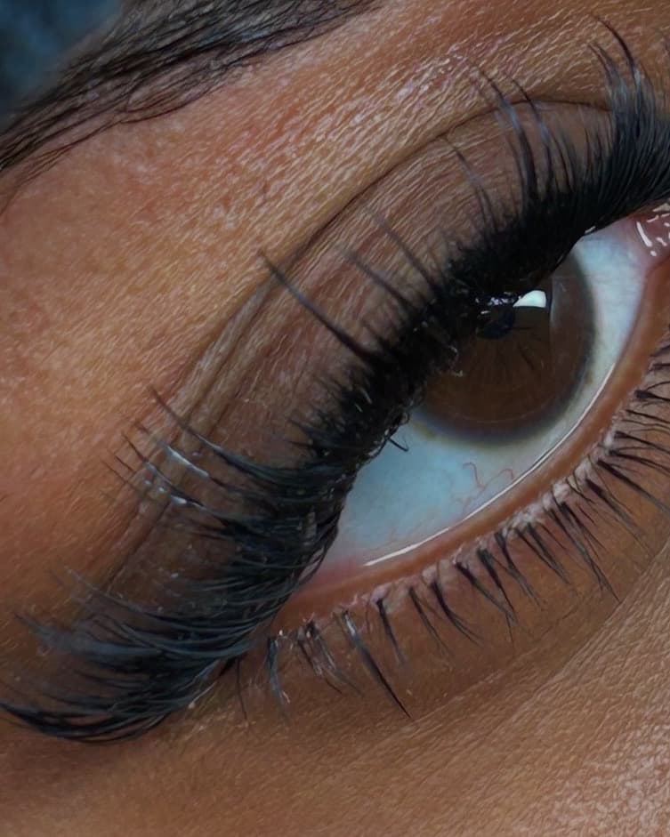 Lash extensions close up
