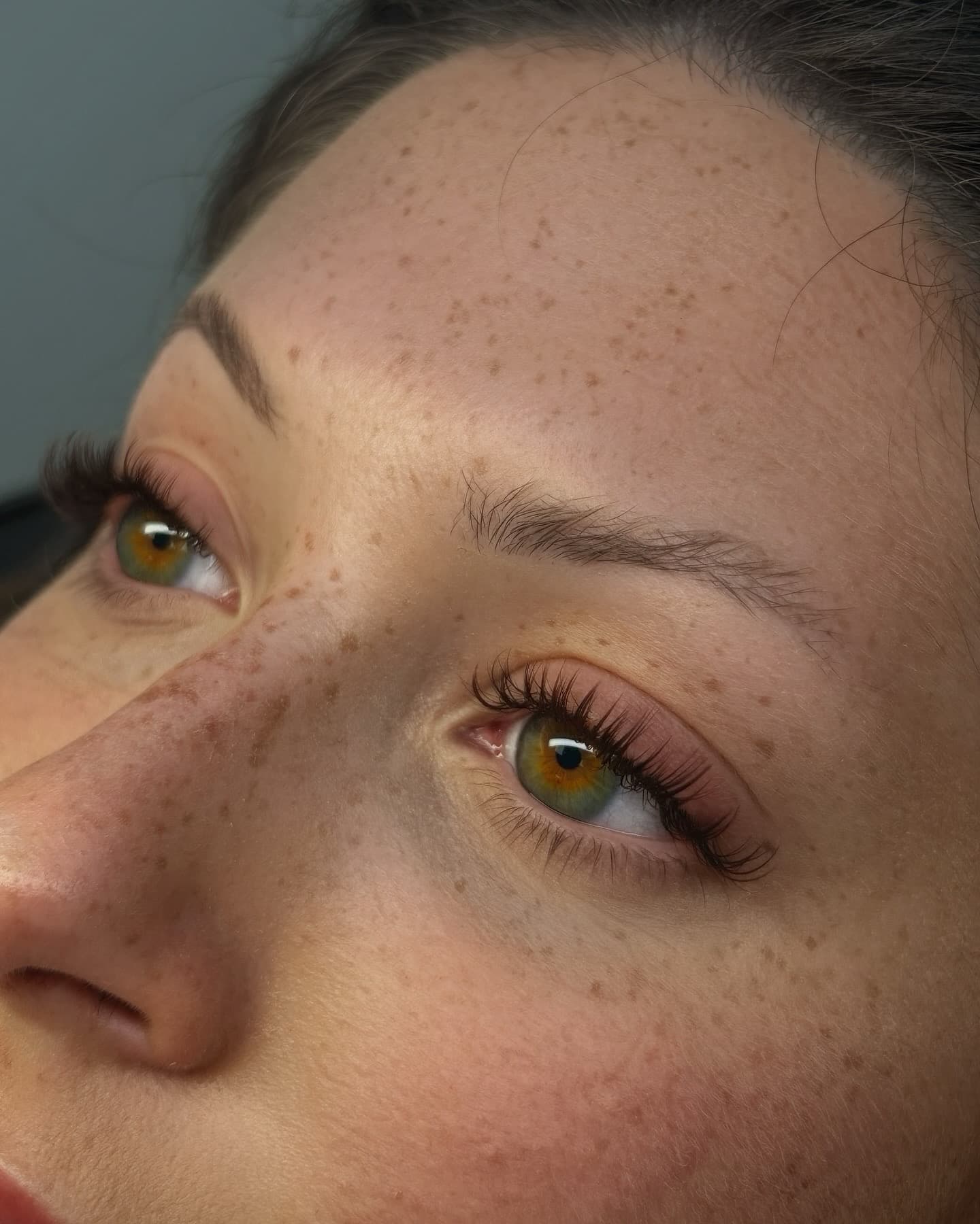 Lash extensions close up